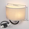 Industrial 2-Lights Wall Sconce Fixtures with Linen Fabric Shade, Double