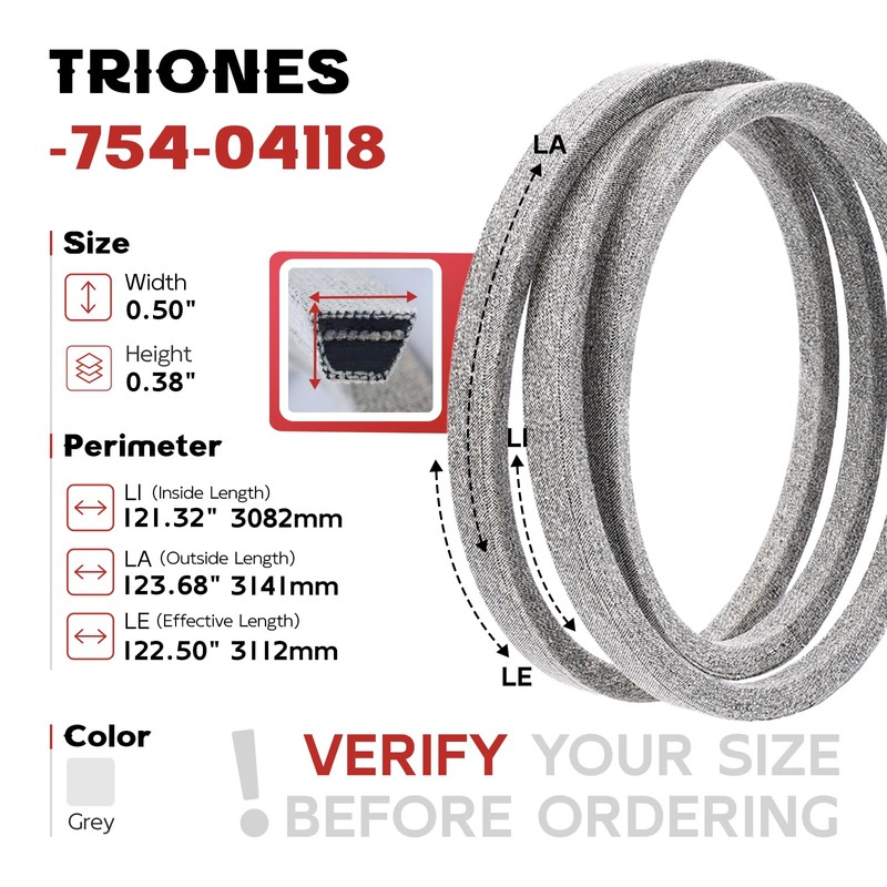 TRIONES Cub Cadet LT1045 Drive Belt,Riding Mower 46-Inch Deck Belt,