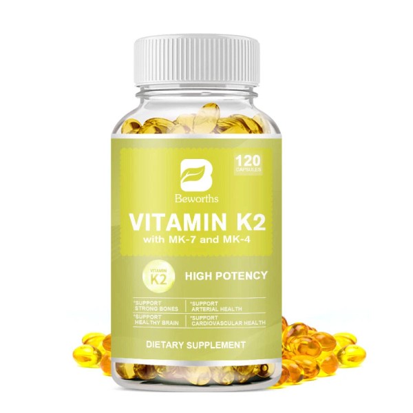 B Beworths Vitamin K2 + Vitamin K4 MK7 Supplement Supports