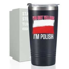 Onebttl Poland Gifts, Funny Polish Tubmler for Women Men, I'm Not Yelling, I'm Polish, 20oz Stainless Steel Insulated Tumbler, Perfect for Birthday & Christmas