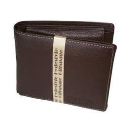 HYDESTYLE Men's Pratico 17 Card Leather Trifold Wallet, Genuine Leather Flip Wallet with Convenient Card Slots & Slip Pocket, Thin, Compact & Stylish Pocket Wallet with Ample Storage for Men- Black