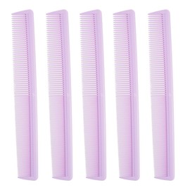 Simply Hair 5pc Hairdressing Comb Set, Hair Cutting Comb For Hairdressers, Strong and Sturdy Hair Cutting Tool, Hair Comb In Pink, Purple, Green, White and Black. 22cm Length (Purple)