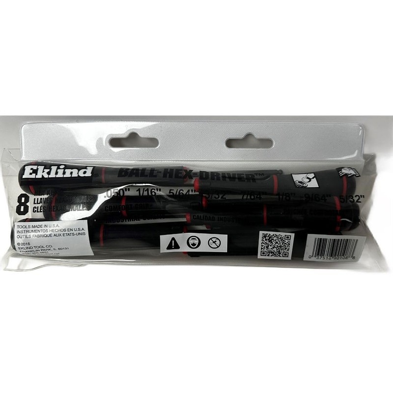 Eklind Tool 90108 Ball-Hex (allen) Screwdriver - 8pc set SAE