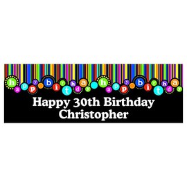 Hanging Dots Birthday Custom Banner - Medium