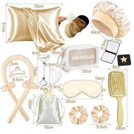 Kit Ondas Sin Calor 16 Pzs, para Cuidado Capilar y Facial(Dorado champaña)