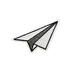 Mono-Quick Origami Jet Aeroplane Iron-On Patch 3.5 cm x 4.0 cm