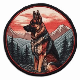 German Shepherd Dog Patch 3" Iron-on Embroidered Sublimated Applique for Clothing Vest, Sew-on Decorative Embroidery, Animal Badge Emblem, Dog Breed Souvenir, Canine, K9, Best Friend, Furry Family Pet