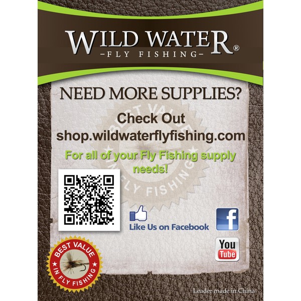 Wild Water Fly Fishing Tapered Monofilament Leader-3X, 9', 6 Pack