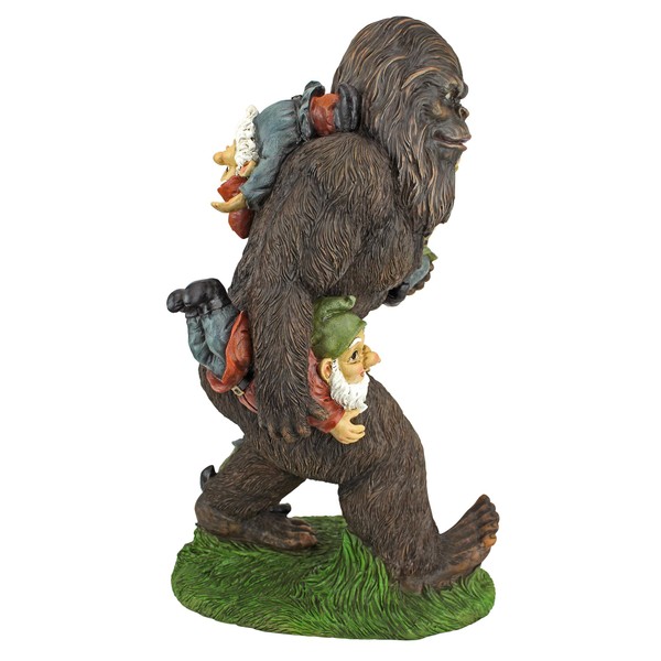 Design Toscano QM16042 Schlepping Gnomes Bigfoot Yeti Garden Statue, 16 Inch, Full Color