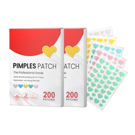Spot Patch, Acne Patch, Pack of 400, 5 Colors, Large Capacity, Cute, Day and Night, Pimple Patch, Cute Pastel Color, For Faces, Easy to Use, Fits Skin, Hides Face Stains and Makeup Tools, Masquerade
