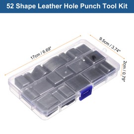 HARFINGTON 52pcs Leather Hole Punch Tool High Speed Steel Hollow Punch Cutter Tool Multiple Shapes with Storage Case Leather Cutting Dies Kit for Handmade DIY Crafts