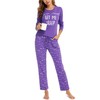 EISHOPEER Womens Pajama Set Long Sleeve Sleepwear Closed Eyes Print