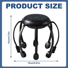 Intelligent Octopus Head Massager, SGZIOO Electric Scalp Massager with 5 Modes 20 Massage Heads, 360° All-Round Head Massager Scalp Electric, Rechargeable Cordless Hair Massager Scalp For Stress Relax