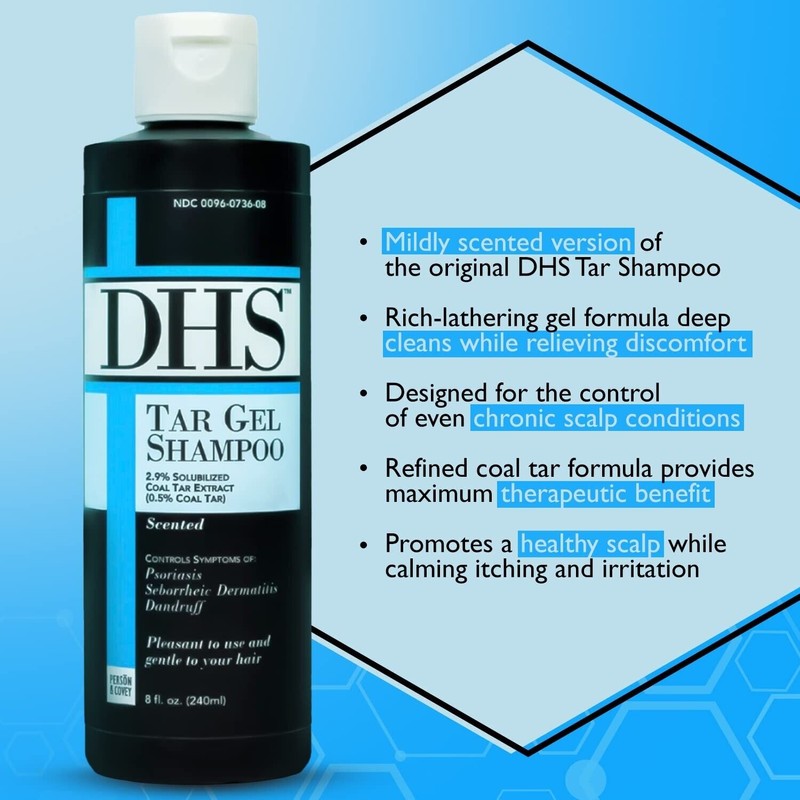 DHS TAR SHAMPOO Anti Dandruff, Psoriasis, Coal Tar GEL 8