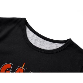 Beezizac Pajamas For Little Big Boys Cool Black Basketball Short Sleeve & Pants 2-PC Cozy PJ Set Kid Size 14