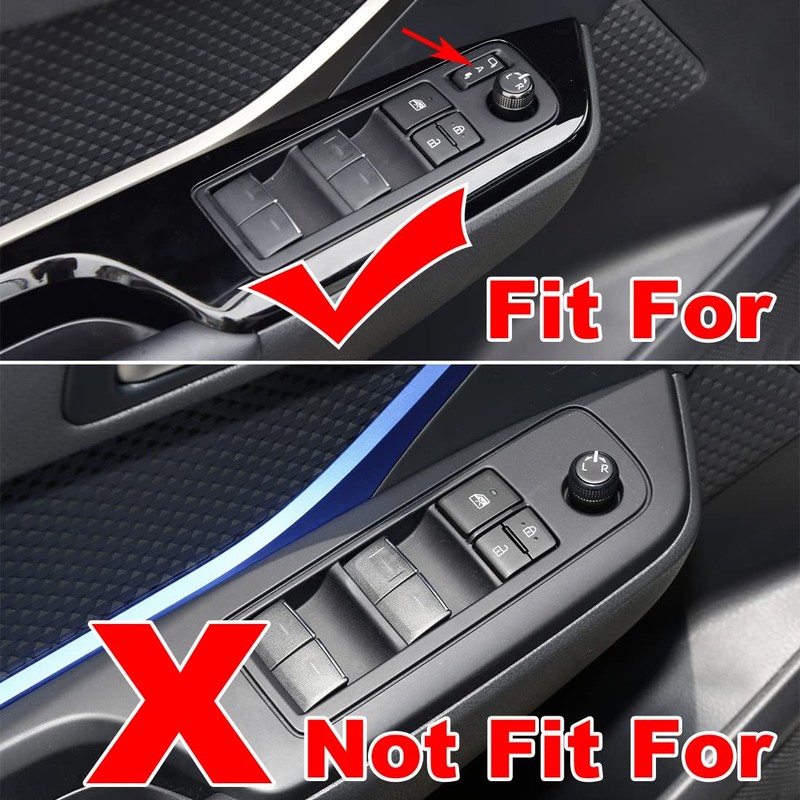 ruihe 4pc Carbon Fiber Color Automobile Door Window Control Panel