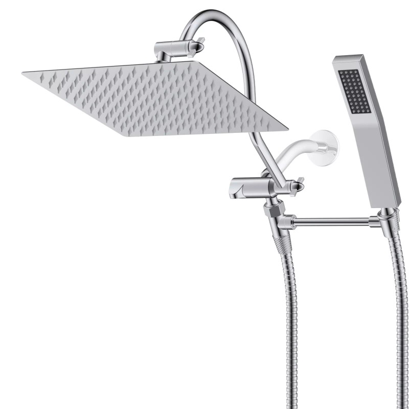 Hibbent All Metal Shower Faucet Set 10"Rainfall Shower Head Combo