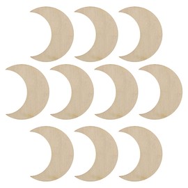 Moon Shape Wood Slices, Unfinished Wood DIY Craft Cutout, (50x40mm/2x1.6inch, 20pcs)