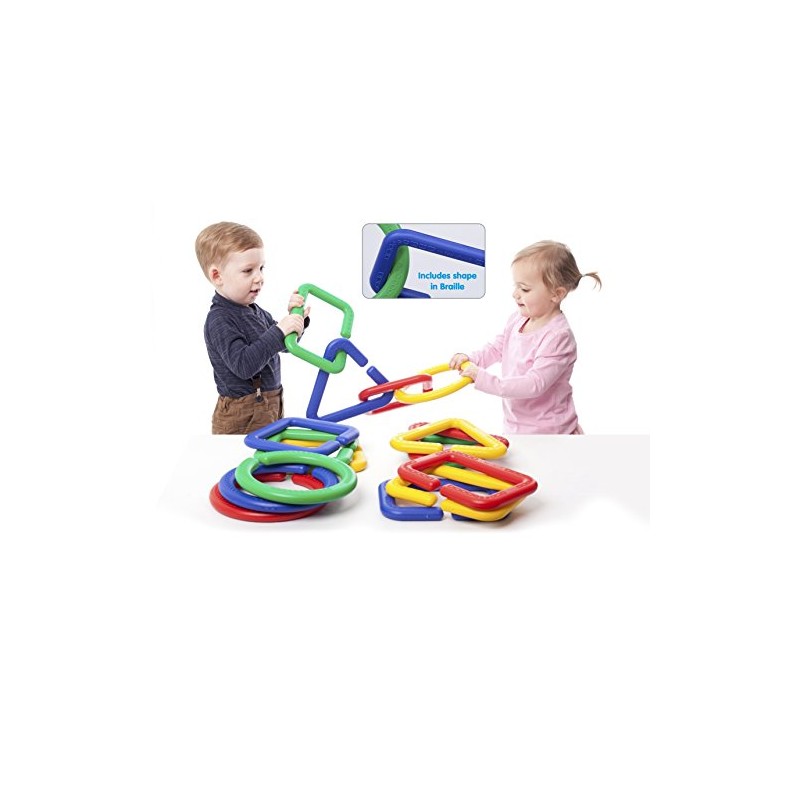 Educational Advantage Kids Giant Polydron Linking Shapes Set in Multicolored