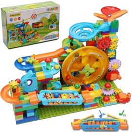 Marble Run Building Blocks for Kid: 3 4 5 6 8 Year Old Montessori Education Preschool STEM Toy - Age 4-8 Kids Creative Puzzle Marbles Track - Christmas Birthday Gifts for Boys Girls