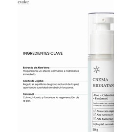 Crema Hidratante Facial Cremigel con Aloe, Caléndula y Pantenol, para Piel Mixta a Grasa, Absorción Rápida, Sin Fragancias, 50g