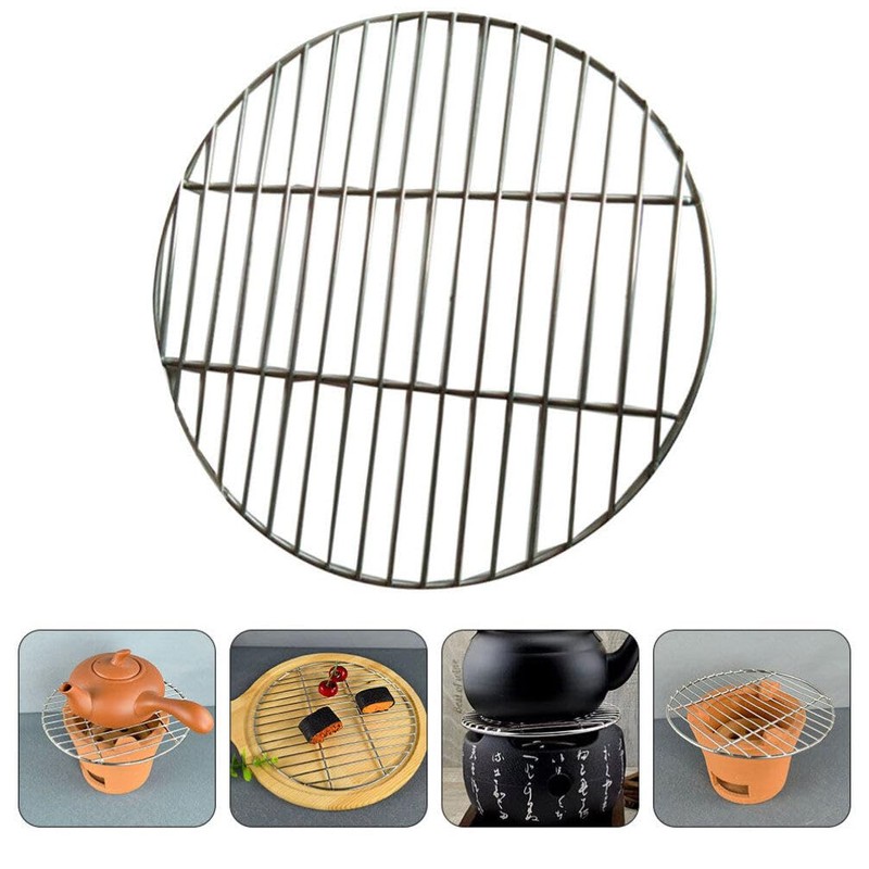 HEMOTON Stainless Steel Barbecue Round BBQ Grill Net/Mesh/Rack/Grate/Steam Mesh Cooking