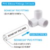 30Pack 3-Way 3/4 inch PVC Fitting PVC Elbow Fittings PVC