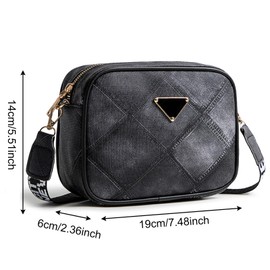 FOSDICK Women's Cross-Body Bags, Cross Body Bag Women, Phone Bags For Women Crossbody, Small Ladies Shoulder Bag with Wide Strap Camera Handbags Bags for Lady Girl Travel Shopping Daily Use, Black