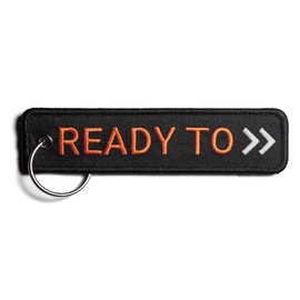 RENEGADE® Motorcycle Fabric Keyring with Key Ring, Embroidered & Scratch-Resistant, 130 x 30 mm, Black (Ready To), black
