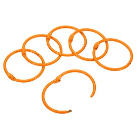 PATIKIL 1.8" OD 1.5" ID Loose Leaf Rings, 10 Pack Binder Ring Book Rings Steel for Paper DIY Scrapbook Notebook Photo Album, Orange