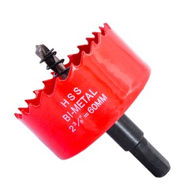 Hole Saw Drill Bit LAIWEI HSS Hole Cutter with Arbor for Wood and Metal (2-3/8"(60mm Hole Saw))