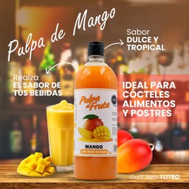 Pulpa de Fruta Mango 1lt Drac Valley Variedad de Sabores Naturales Ideal Para Cócteles Postres Dulces y Preparaciones Culinarias