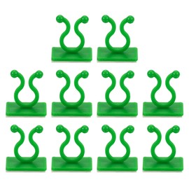 uxcell 100Pcs Plant Climbing Wall Fixture Clips, Plant Fixer Self-Adhesive Hooks Wire Fixing Supporting for Indoor Outdoor Decoration and Cable Wire Fixing (Green, 7.2mm/0.28")