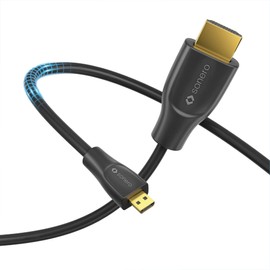 Sonero® 4K Micro HDMI auf HDMI-Kabel, Premium High Speed, 4K 60Hz, Micro HDMI Stecker auf HDMI Stecker, vergoldete Kontakte, zweifache Abschirmung, PVC-Mantel, 1,50m