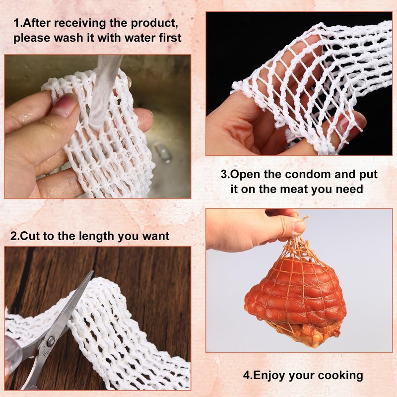 12m Meat Netting Rol Size 14, Elastic Smoked Meat Poultry