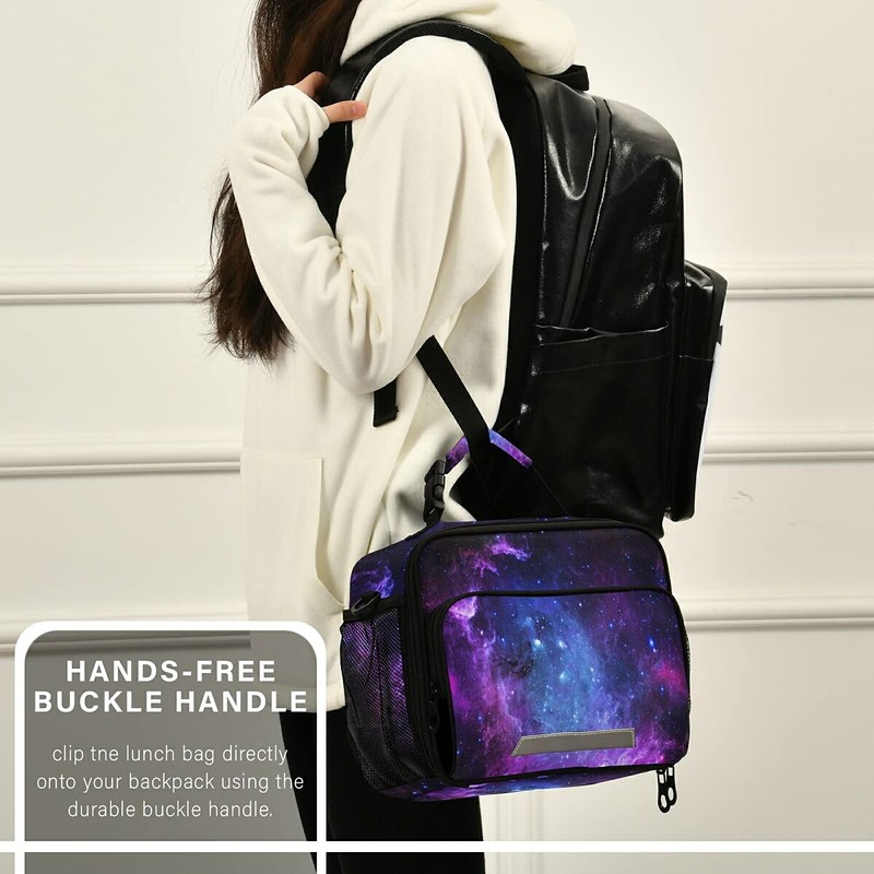 Lunch Box Insulated Soft Lunch Bag Lunch Container Universe Galaxy