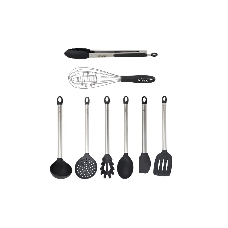 Vivco Kitchen 8 Piece Kitchen Utencil Set - Black