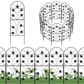 MOOACE Decorative Garden Fence 10 Pack, 38in (H) x 10ft (L) RustProof Metal Landscape No Dig Fence, Wire Border Patio Bed Fencing, Ground Stake Animal Barrier for Rabbit Dog, Yard Outdoor Decor