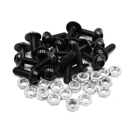 sourcingmap 20pcs M6 Black Aluminum Alloy Head Motorcycle Bolts Screws Nuts