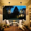 1 Pack Outdoor Pendant Light for Porch,Black Lantern Hanging Chandelier