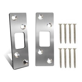 2 Pack Deadbolt Strike Plate Door Backplate, High Security, 1-1/4 in Deadbolt Strike Plate, Door Strike Plate with Screws (Satin Nickel)