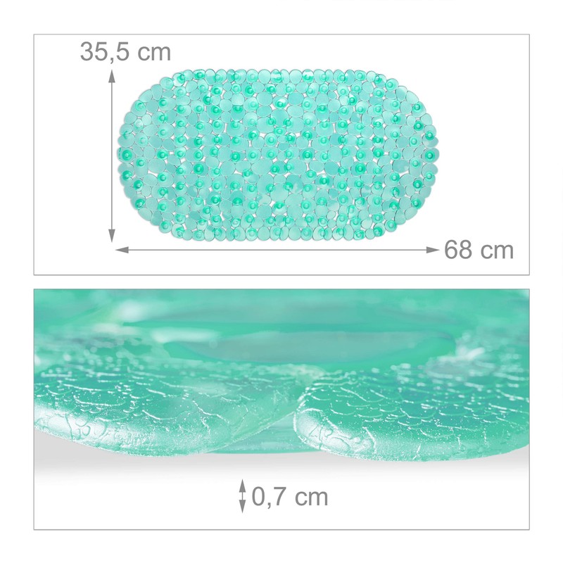 Relaxdays Stone Effect Bath Mat 68 x 35.5 cm Washable