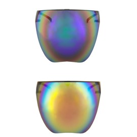 FLAWLESS EYEWEAR Futuristic Face Shield Mirrored Visor Glasses/Sunglasses for Men Women (2 PACK: Rainbow and Orange)