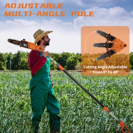 OUTESAWSUPER Electric Pole Saw for Tree Trimming 8-Inch Corded Telescoping Power Pole Saw Adjustable Head Pole Chainsaw for Tree Trimming Courtyard Household