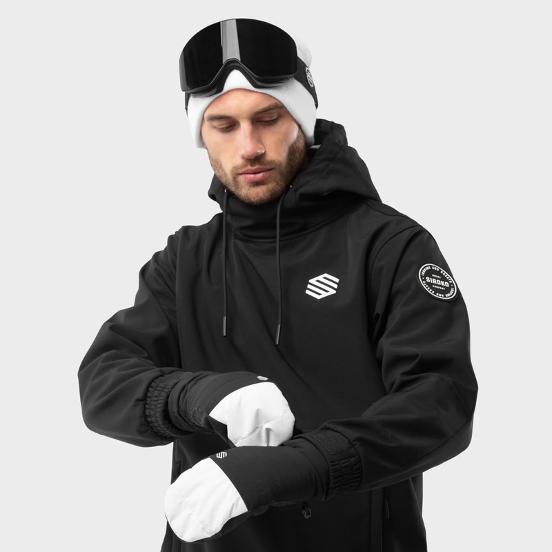 SIROKO Thermal Mittens Skiing and Snow Pitztal White Black Men