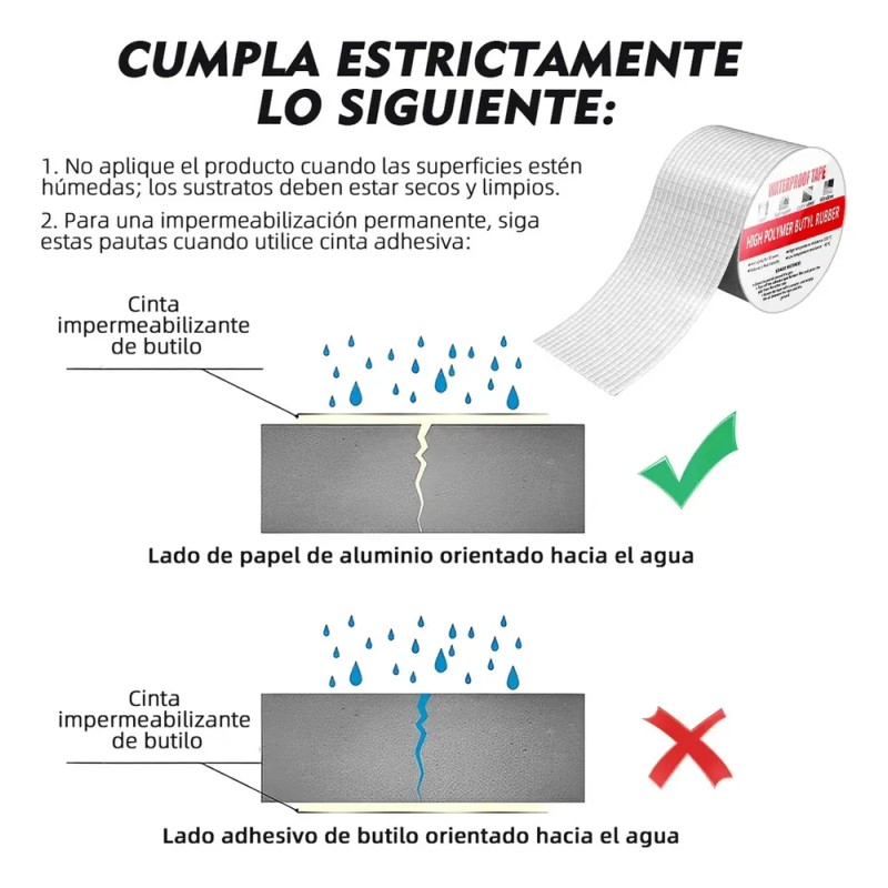 Cinta Adhesiva Papel Aluminio Cobbelux Impermeable 10cmx10m Techos