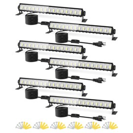 THECHAM IP66 Waterproof 45W LED Shop Lights, 5400LM 6000K Daylight White Garage Light with 6FT Power Cord & Switch, Plug in LED Work Light for Garage, Workshop, Warehouses, Basement, Yard, 6 Pack