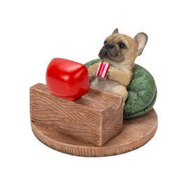 Uvia H22131 French Bulldog Watching TV Smartphone Stand, Doll Figure, Figure, Animal, Garden, Decoration, Dog, Dog