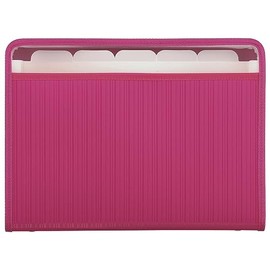 Oxford Archivo Expandible, Con 5 Divisiones, Cierre, Orillas Forradas, Bolsa Frontal, Polipropileno, Pieza, Color Rosa, Tamaño Carta F922