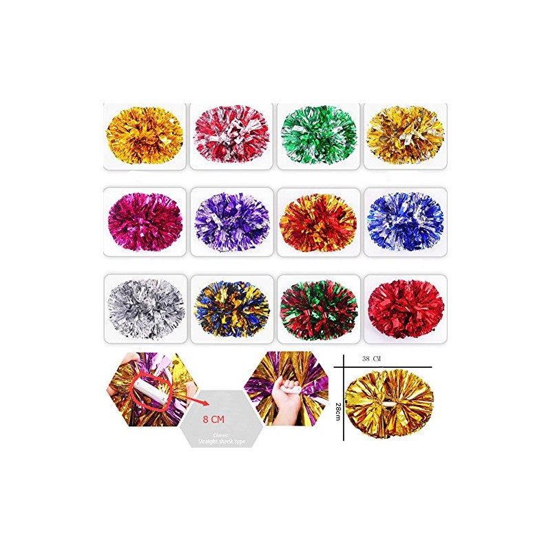 14.96 Inch Team Sports Cheerleading Poms Middle Handle Pompoms 2